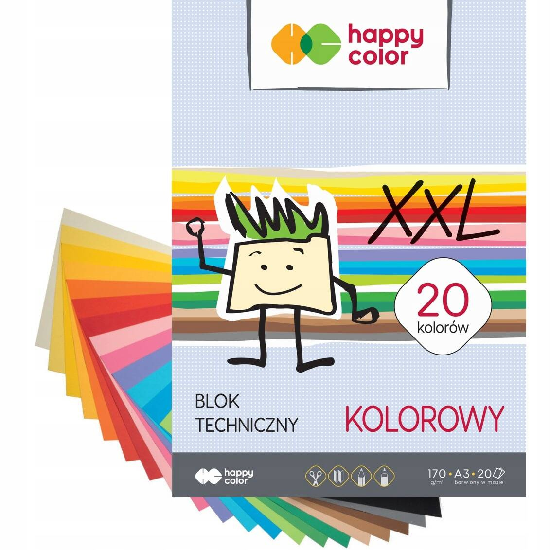 Blok Techniczny KOLOROWY A3 20 Kartek Happy Color_1