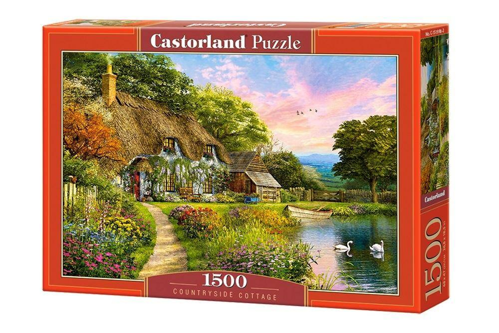 PUZZLE 1500 WIDOK DOM WIEŚ KWIATY LAS CASTOR 9+_2