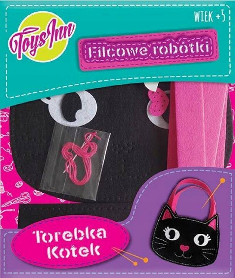 Mała Torebka Filcowa DIY Kot Kotek Filcowe Robótki 5+ ToysInn_3