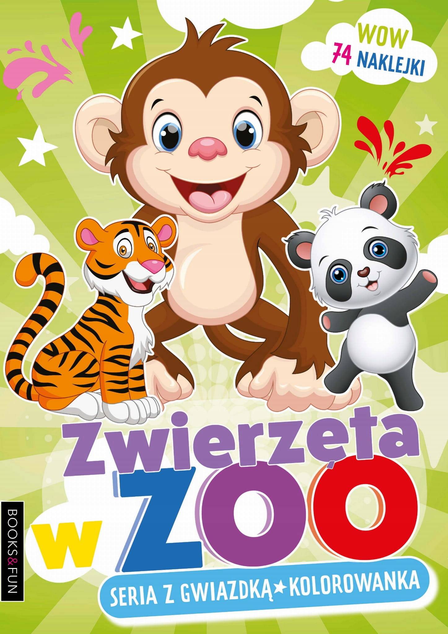 Kolorowanka Zwierzęta W Zoo Seria Z Gwiazdką 74 Naklejek BooksAndFun_1