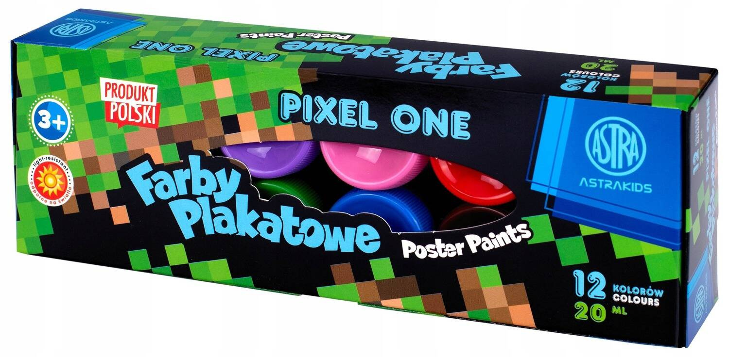 Farby Plakatowe Szkolne MINECRAFT Gra Pixele 12x20 Astra_4