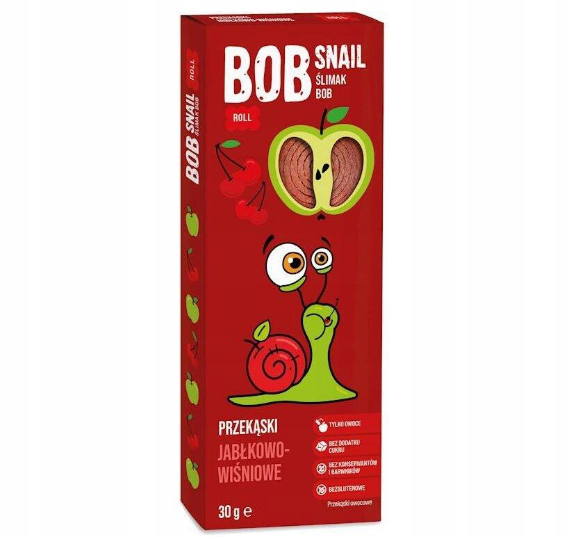 Przekąska Jabłko Wiśnia Bez Cukrów 30g BOB SNAIL_1