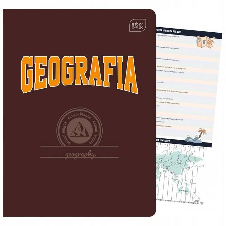 Zeszyt GEOGRAFIA Tematyczny A5 60 Kartek Kratka HYBRID INTERDRUK_1