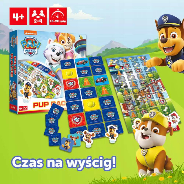 PSI PATROL Gra Rodzinna PUP RACE Psi Wyścig Paw Patrol 4+ Trefl 02579_2