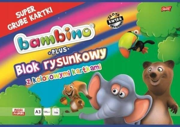 Blok Rysunkowy Kolorowy A3 16 Kartek Bambino Plus_2