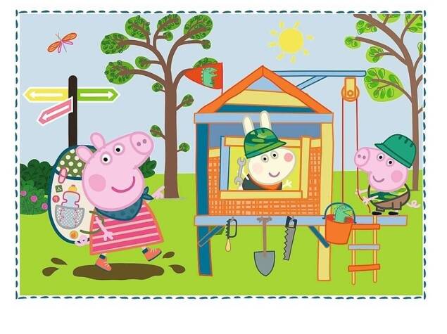 Puzzle 4w1 Układanka Dla Dzieci Świnka Peppa 3+ Peppa Pig Trefl 34359_2