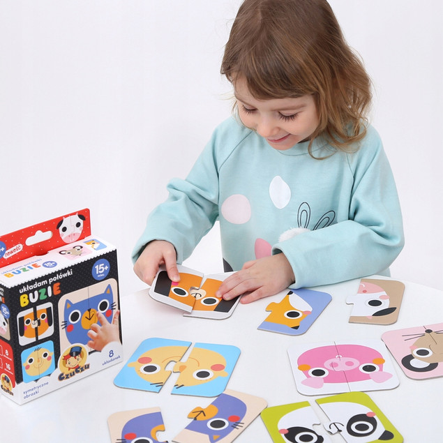 Puzzle Układam Połówki Buzie Układanka Edukacyjna 16el. 15M+ CzuCzu_3