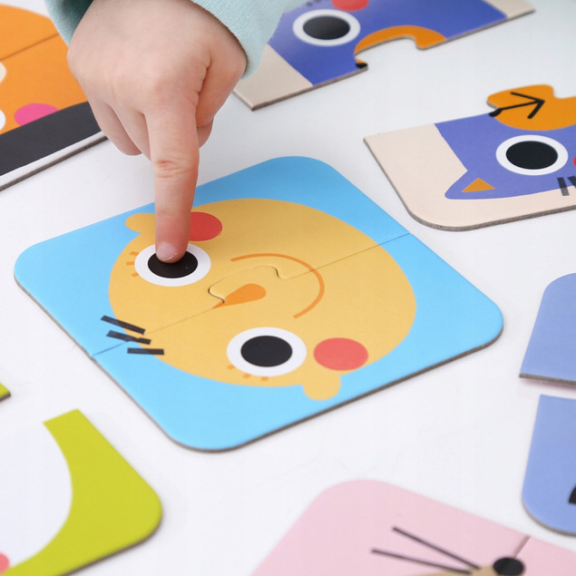 Puzzle Układam Połówki Buzie Układanka Edukacyjna 16el. 15M+ CzuCzu_6
