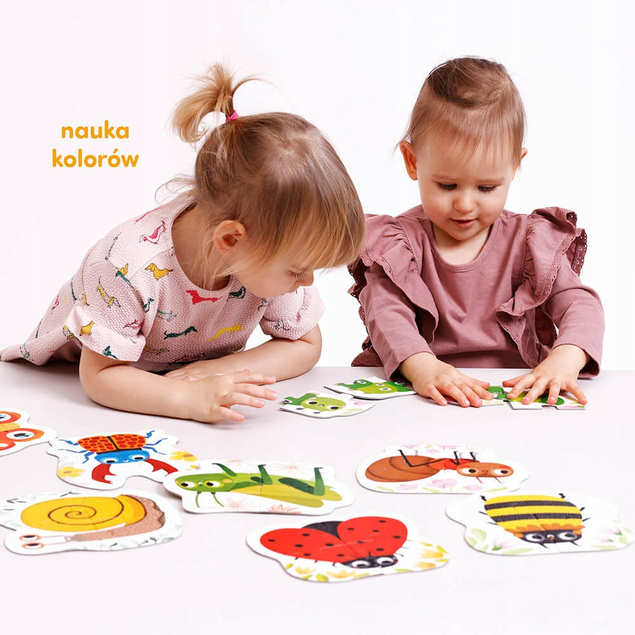 Puzzle Progresywne Robaczki Czworaczki UKŁADANKA DLA DZIECI 2+_4