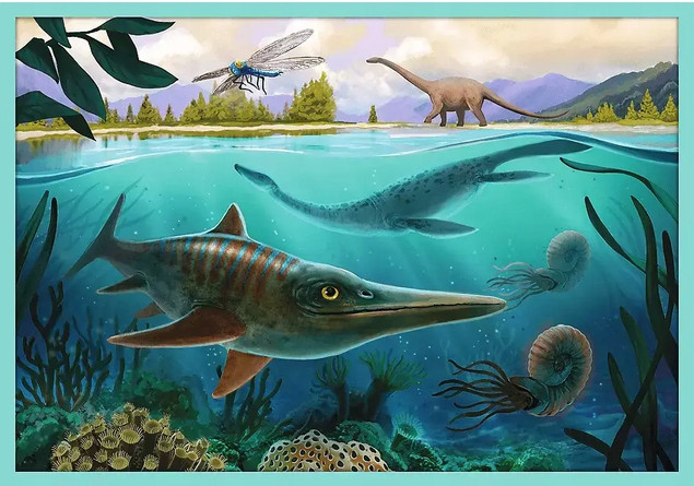 Puzzle 10w1 Układanka Gady DINOZAURY Prehistoryczne Świat 6+Trefl_3