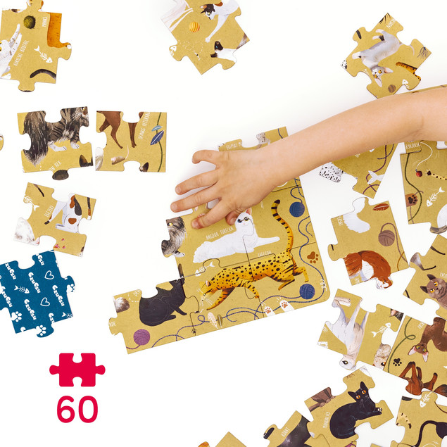Puzzle 60 Układanka PuzzLove Zwierzaki KOTY Kotki Rasy Obraz 4+ CzuCzu_5