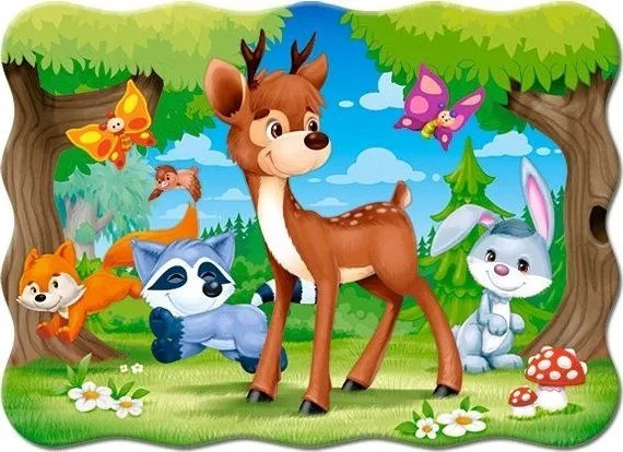 Puzzle 30 Układanka Dla Dzieci Zwierzęta JELONEK Bambi Zając Lis 4+ Castor_1
