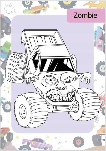 Kolorowanka z Tatuażami MONSTER TRUCKI 3+ Skrzat_4