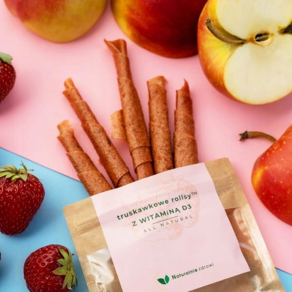 Rollsy TRUSKAWKOWE z Witaminą D3 z Lanoliny 50g Naturalnie Zdrowi_2
