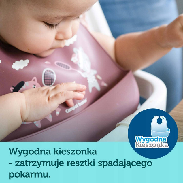 CANPOL Śliniaczek Śliniak Sylikonowy Z Kieszonką MIŚ Misie Niebieski 74/027_9