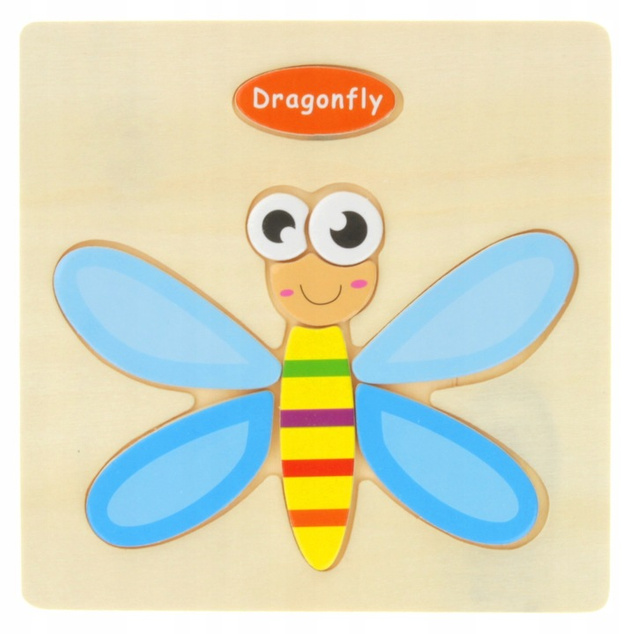 Puzzle Drewniana Układanka Edukacyjna Zwierzęta Pojazdy MIX 3+ Nobo Kids_3