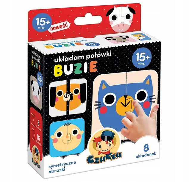 Puzzle Układam Połówki ZWIERZĘTA BUZIE Odkrywam KSZTAŁTY 15-18M+ CzuCzu_4
