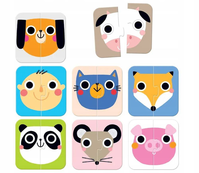 Puzzle Układam Połówki ZWIERZĘTA BUZIE Odkrywam KSZTAŁTY 15-18M+ CzuCzu_5