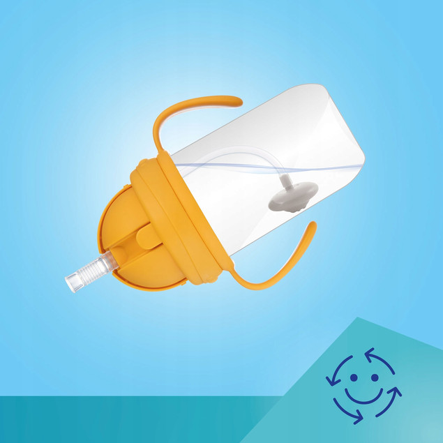 CANPOL KUBEK NIEKAPEK BIDON Z OBCIĄŻONĄ SŁOMKĄ BABIESBOO 270ml 56/617 WHITE_2