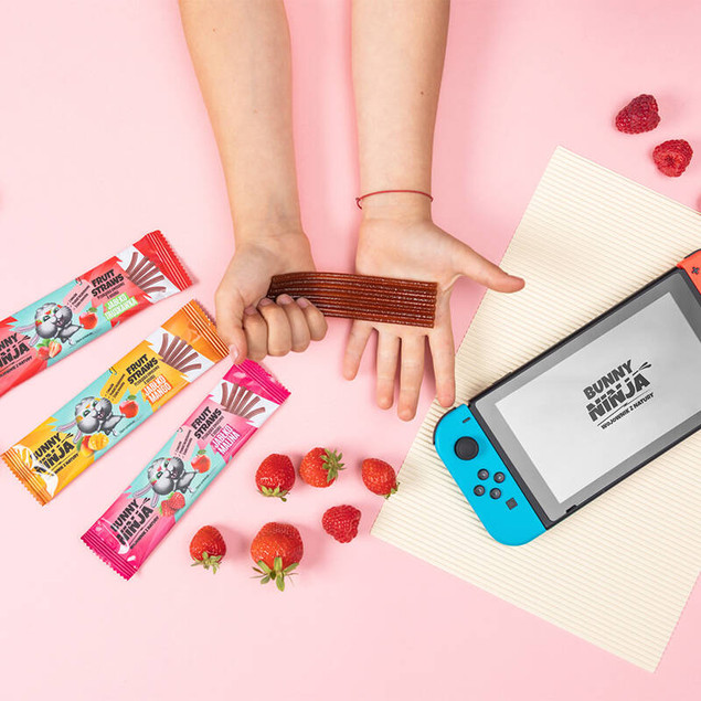 BUNNY NINJA Przekąska owocowa 2 x FRUIT STRAWS jabłko malina 2x16g_2