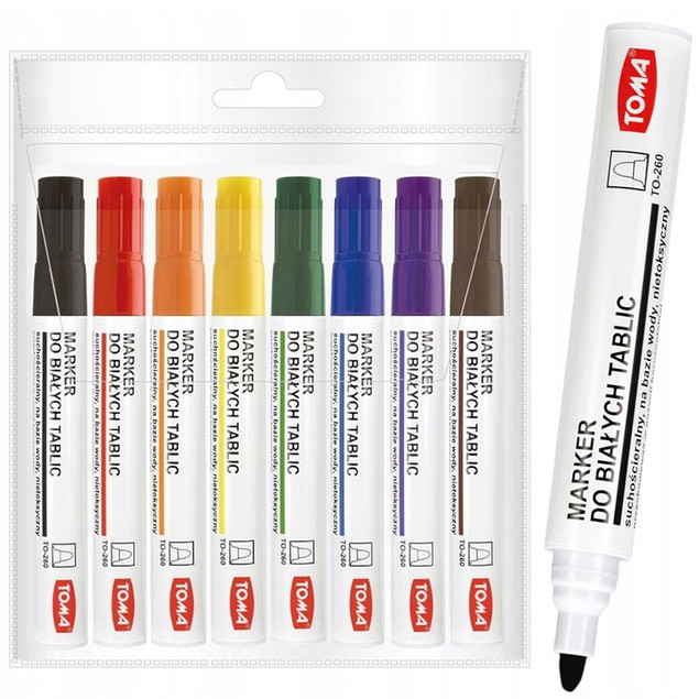 Marker suchościeralny wielokolorowy Toma 8 szt._1
