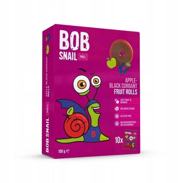 BOB SNAIL Przekąska Owocowa ZESTAW 6 x 100g MIX SMAKÓW Naturalna Bez Cukrów_3