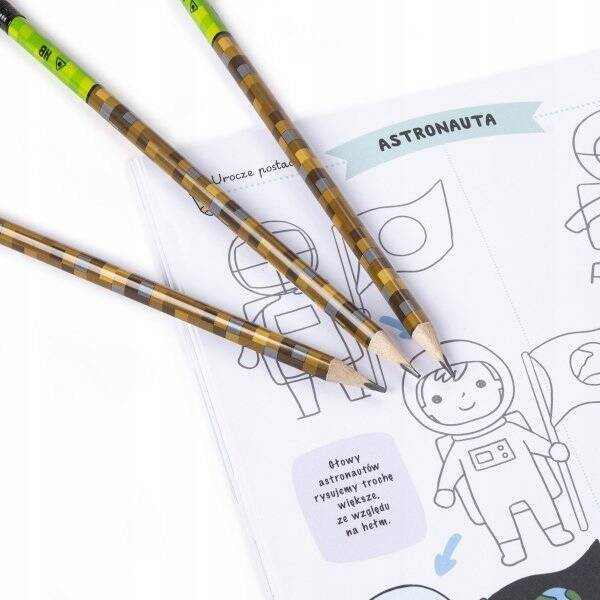 8x Ołówek Szkolny Trójkątny Z Gumką MINECRAFT HB Kidea_2