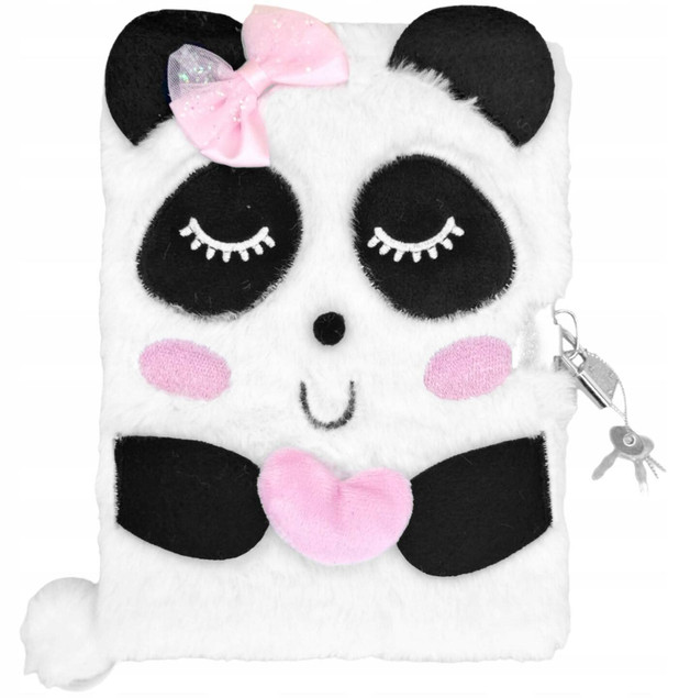PAMIĘTNIK Z KŁÓDKĄ WŁOCHACZ 96 kartek SŁODKA PANDA_1