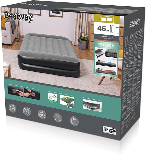 Materac dmuchany dwuosobowy welurowy 67403 Bestway_4