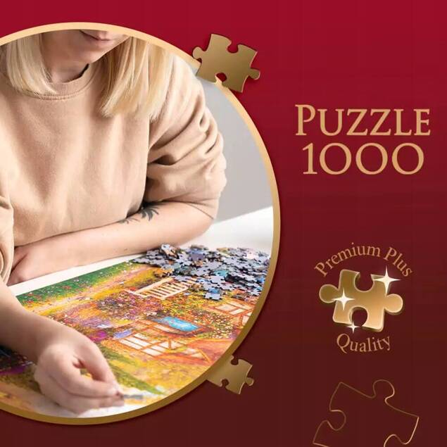 Puzzle 1000 Układanka LATO Miasteczko Chatka Zwierzęta Krajobraz 12+ Trefl_3