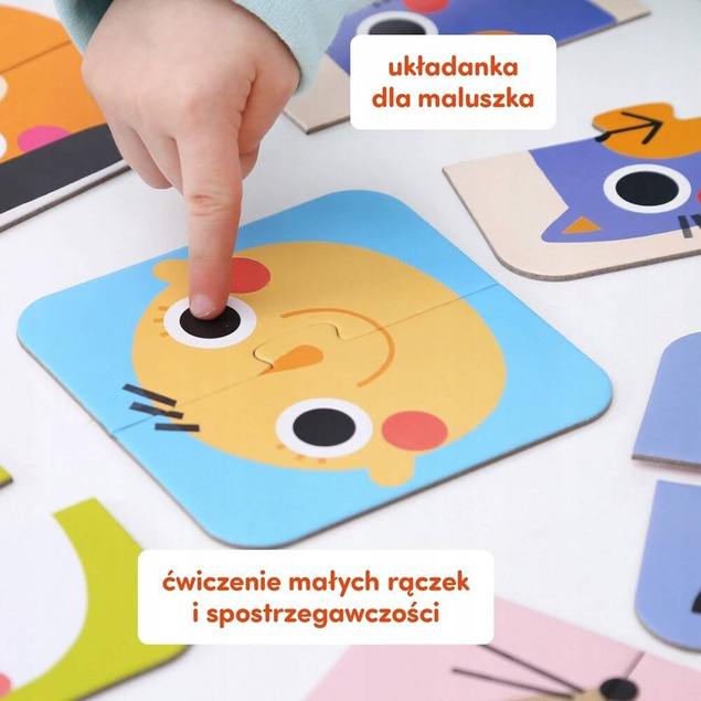 Puzzle Układam Połówki Buzie Układanka Edukacyjna 16el. 15M+ CzuCzu_6