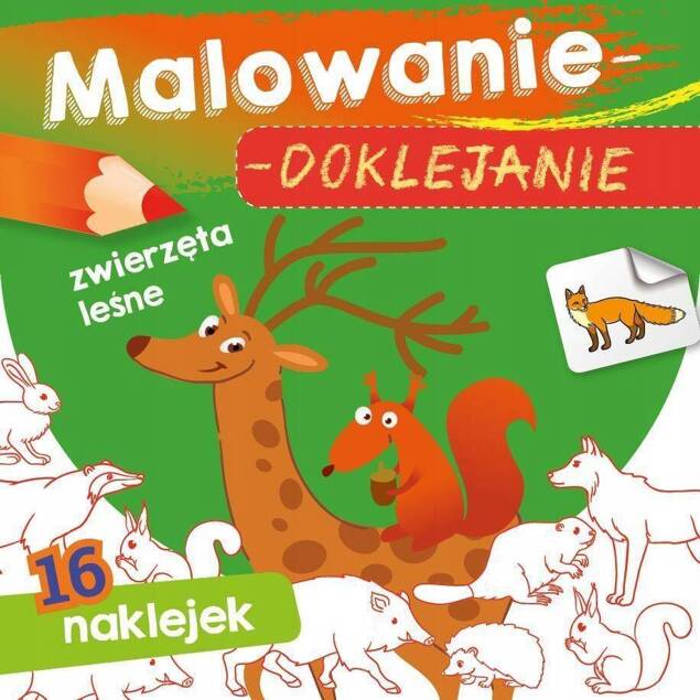 Malowanie Doklejanie Zwierzęta Leśne 16 Naklejek 3+ Skrzat_1