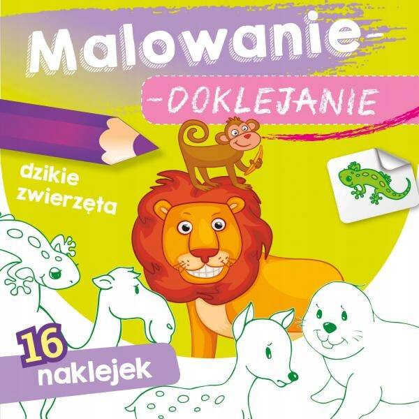 Malowanie Doklejanie Dzikie Zwierzęta 16 Naklejek 3+ Skrzat_1