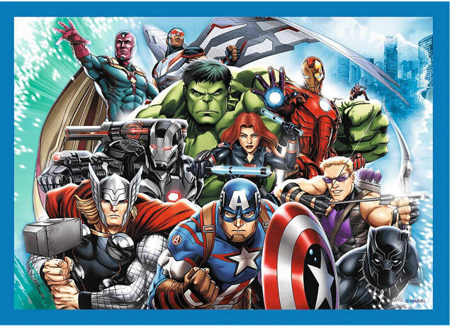 Puzzle 4w1 Układanka AVENGERS Iron Man Hulk THOR MARVEL 4+ Trefl 34386_2