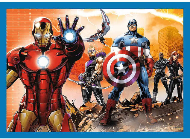 Puzzle 4w1 Układanka AVENGERS Iron Man Hulk THOR MARVEL 4+ Trefl 34386_4