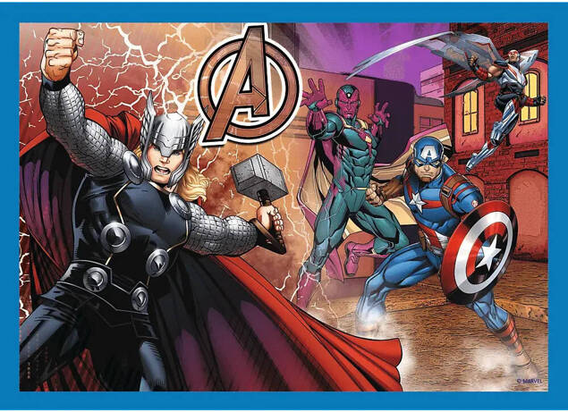 Puzzle 4w1 Układanka AVENGERS Iron Man Hulk THOR MARVEL 4+ Trefl 34386_5