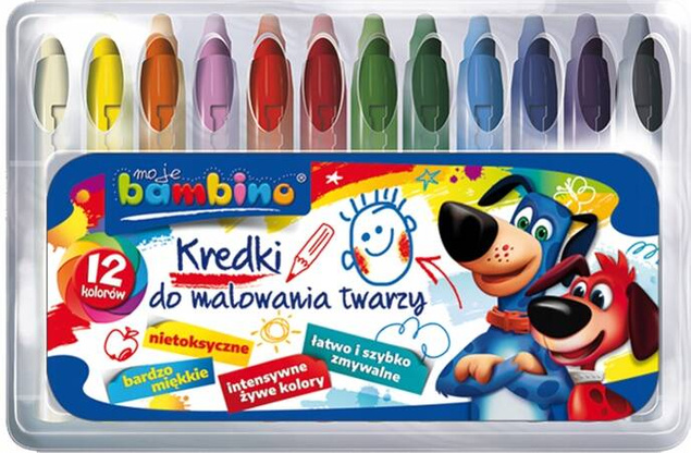 Kredki Do Malowania Twarzy Miękkie 12 Kolory Bezpieczne Dla Skóry Bambino_2