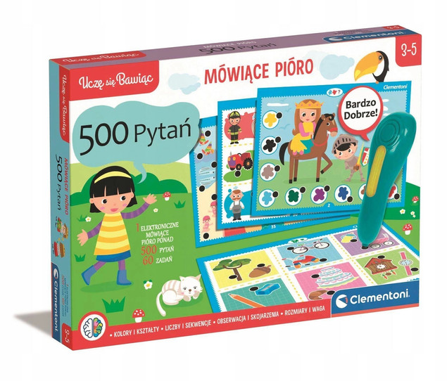 CLEMENTONI MÓWIĄCE PIÓRO GRA EDUKACYJNA 500 PYTAŃ_4