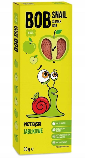 6x Przekąski BOB SNAIL Owocowe MIX Jabłko Malina Truskawka Bez Cukru 180g_6