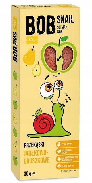 6x Przekąski BOB SNAIL Owocowe MIX Jabłko Malina Truskawka Bez Cukru 180g_7