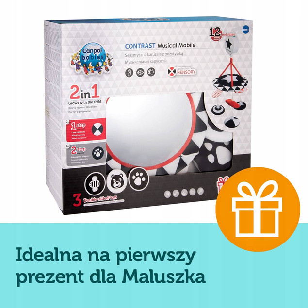 Canpol Kontrastowa Karuzela Pluszowa Z Pozytywką Do Łóżeczka 68/084_2