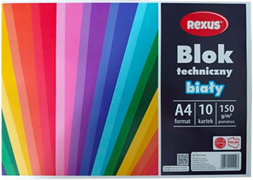 Blok Techniczny BIAŁY A4 10 Kartek150g Beniamin Rexus_2