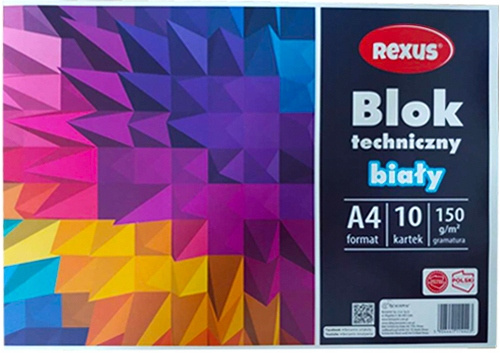 Blok Techniczny BIAŁY A4 10 Kartek150g Beniamin Rexus_3