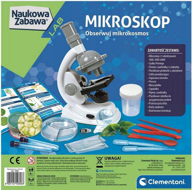 Mikroskop Dla Dzieci Doświadczenia Eksperyment Naukowa Zabawa 8+ Clementoni_2