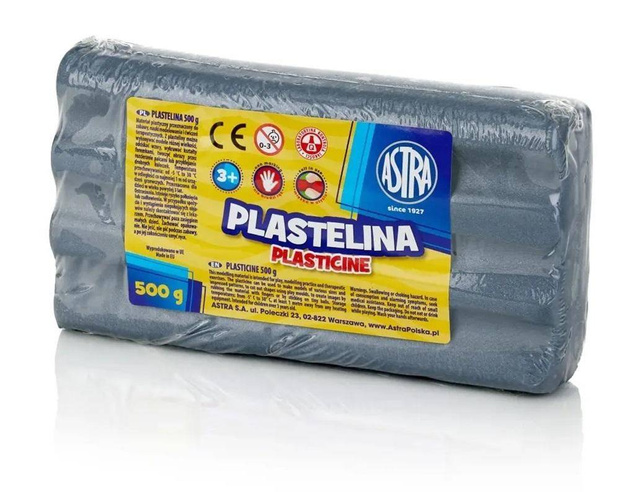 Plastelina 500g popielata ASTRA