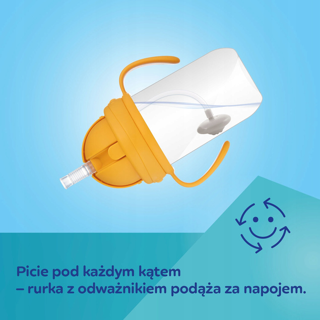 Canpol KUBEK NIEKAPEK Bidon z Obciążoną SŁOMKĄ 270 ml GEPARD 6M+