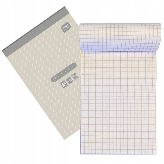 Blok Biurowy Notes Notatnik A6 Kratka 100 Kartek Interdruk x12