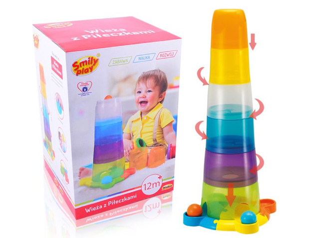 Wieża Z Piłeczkami Piramidka Duża SORTER 12MSmily Play 0737