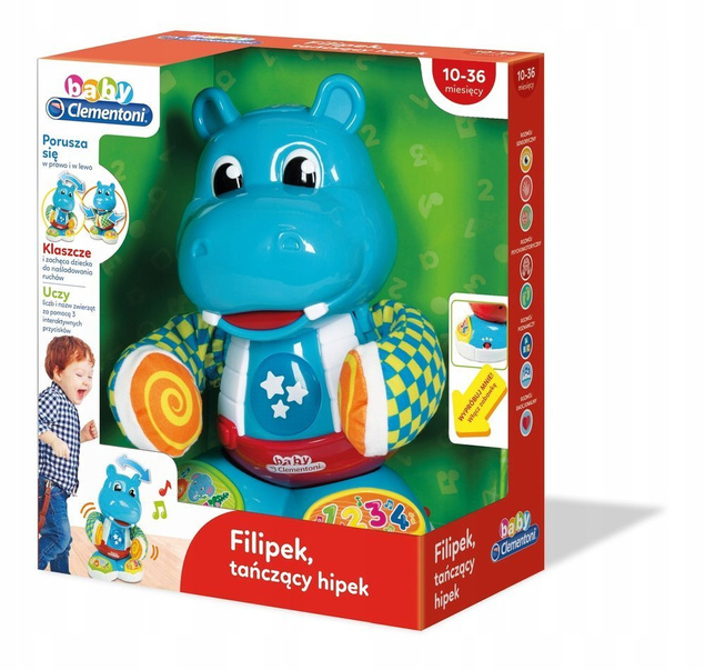 Interaktywny Edukacyjny Hipopotam Filipek Mówi Clementoni 50109