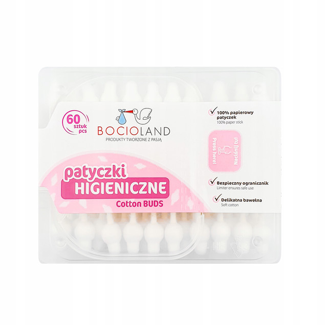 4x Patyczki Higieniczne OGRANICZNIKIEM Do Uszu Dla DZIECI Bocioland